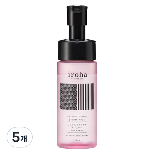 이로하 인티메이트 워시 폼 타입 여성청결제 다마스크 로즈 앤 제라늄 향, 5개, 150ml
