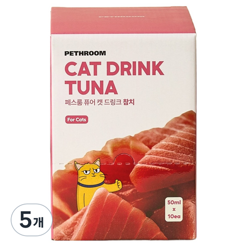 페스룸 퓨어 캣 드링크 10p, 참치맛, 500g, 5개