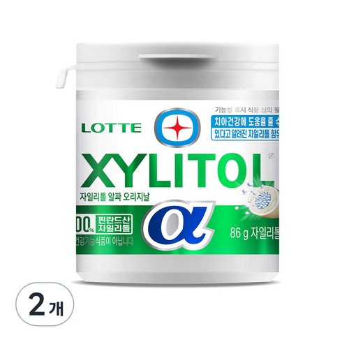 롯데자일리톨 알파 오리지날, 86g, 2개
