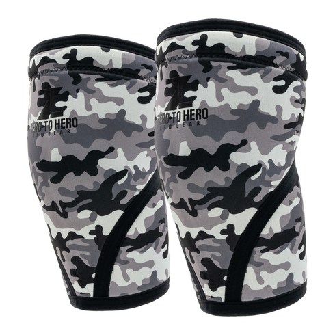 제로투히어로 네오프렌 무릎보호대 7mm, 1세트, GREY CAMO