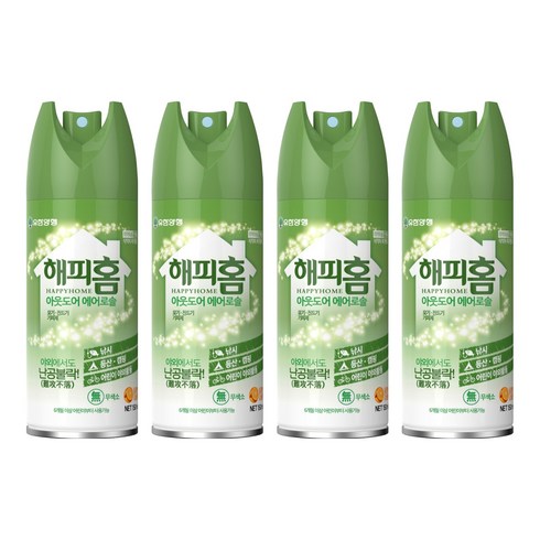 해피홈 아웃도어 에어로솔, 150ml, 4개