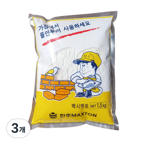 한주 세라믹 가정용 회색 시멘트 1.5kg, 3개