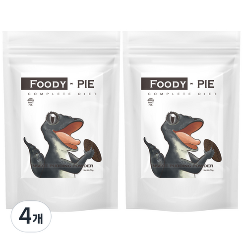 푸디웜 푸디 파이 파충류 양서류 사료, 4개, 50g