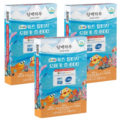담백하루 키즈 알티지 오메가 츄 600 30p, 57g, 3개