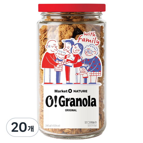 마켓오네이처 오그래놀라 오리지널 시리얼, 280g, 20개