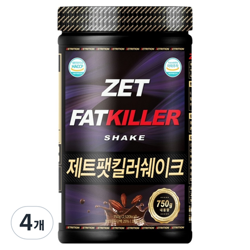 제트리션 식사대용 제트팻킬러 쉐이크 더블초코, 750g, 4개