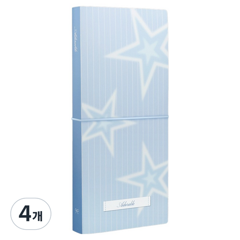 워너디스 어도러블 양면 키스컷 바인더 L, 별 블루, 4개, 20매