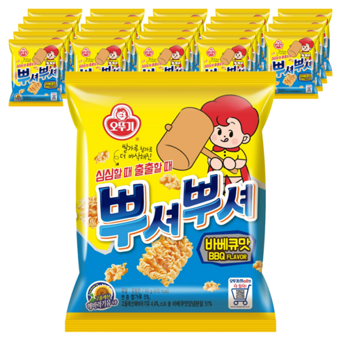 오뚜기 뿌셔뿌셔 바베큐맛, 90g, 25개
