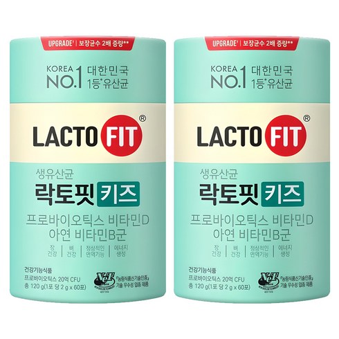 락토핏 키즈 유산균, 60회분, 120g, 2개