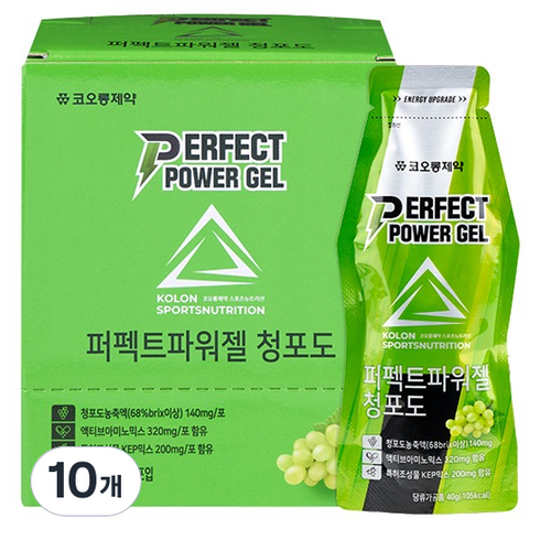 코오롱제약 퍼펙트 파워젤 청포도 12p, 10개, 480g