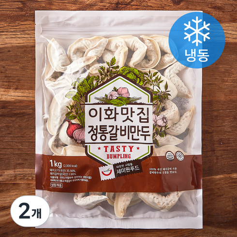 세미원 이화맛집 정통 갈비 만두 (냉동), 1kg, 2개