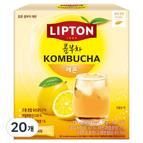립톤 콤부차 레몬, 5g, 20개, 30개입