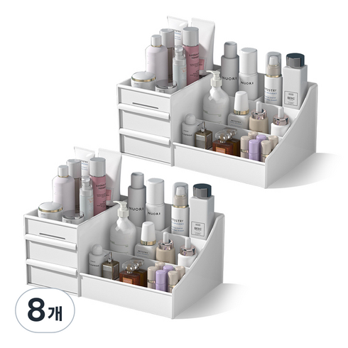마벨인홈 화장품 정리함, 화이트, 8개
