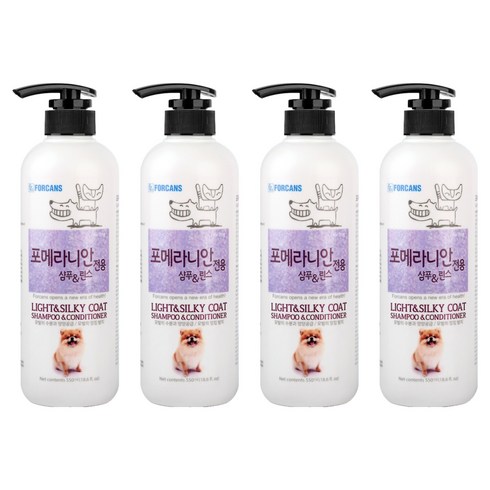 포켄스 포메라니안 전용 강아지 샴푸 앤 린스, 550ml, 1개입, 4개