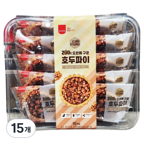 카페메이트 삼립 오븐에 구운 호두파이 10p, 400g, 15개