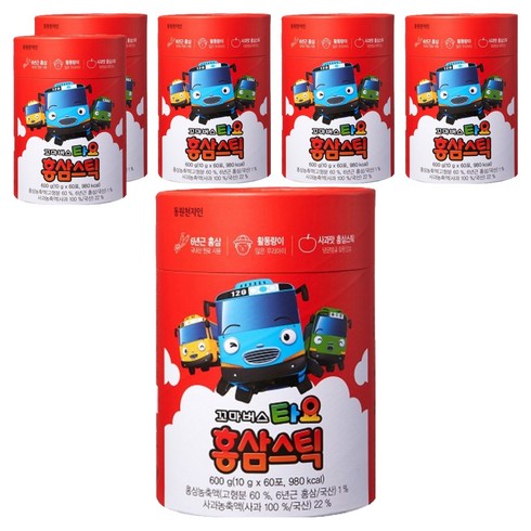 천지인 꼬마버스 타요 홍삼스틱, 600g, 6개