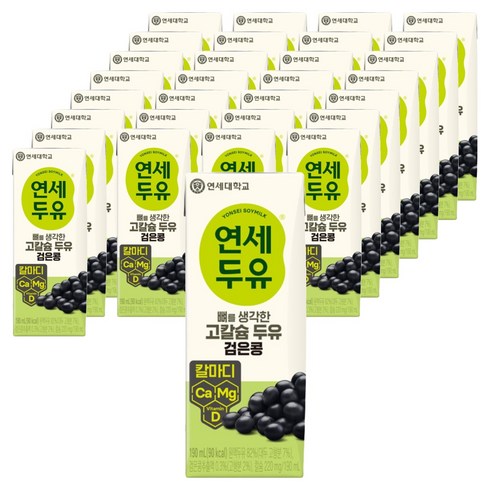 연세두유 뼈를 생각한 고칼슘 두유 검은콩, 190ml, 32개