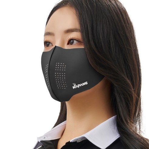 네이팡 표준형 클로즈 스포츠 훼이스 가드 마스크, 블랙, 1개