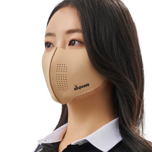 네이팡 표준형 클로즈 스포츠 훼이스 가드 마스크, 다크스킨, 1개