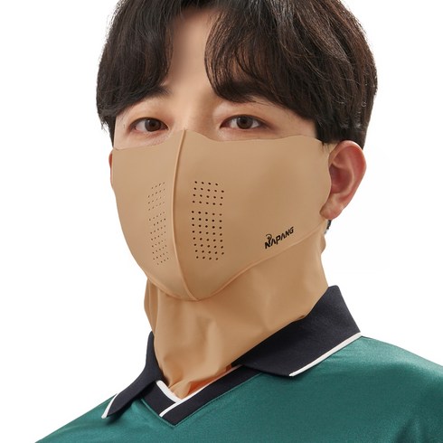 네이팡 넥타입 클로즈 스포츠 훼이스 가드 마스크, 다크스킨, 1개