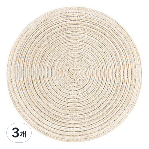 올라운더 테이블 매트 고급 뚝배기받침 화이트, 3개