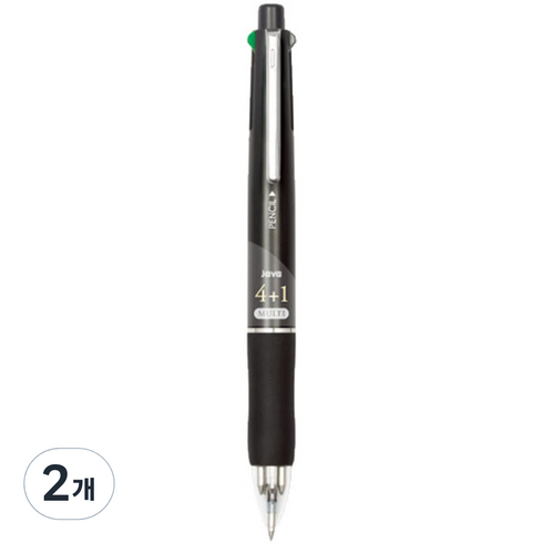 자바펜 제트4+1 멀티펜 0.7mm, 블랙, 2개