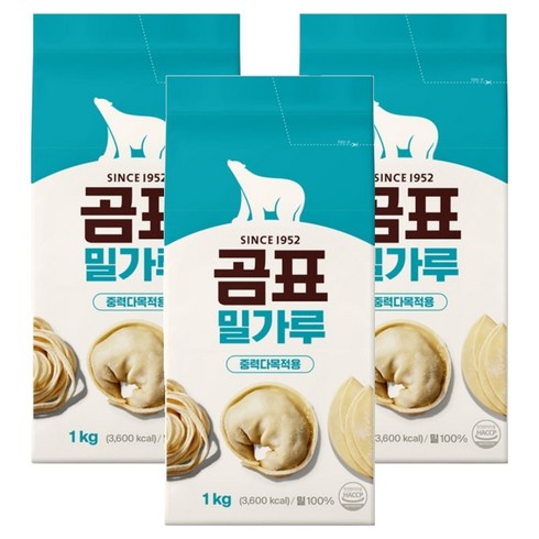곰표 밀가루 중력다목적용, 1kg, 3개