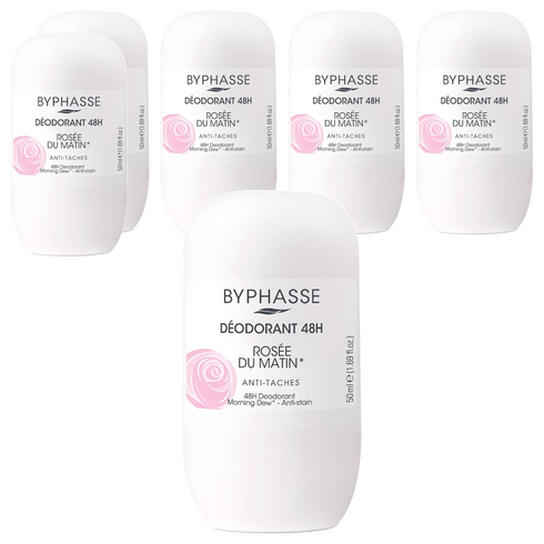 바이빠세 롤 온 데오드란트 48H 로즈향, 50ml, 6개