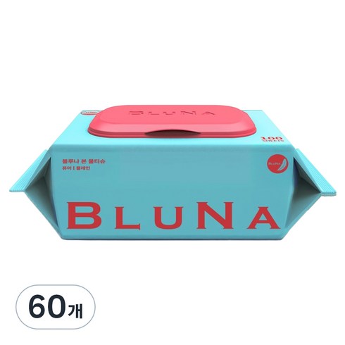 블루나 본 퓨어 저자극 물티슈 캡형, 40g, 100매, 60개