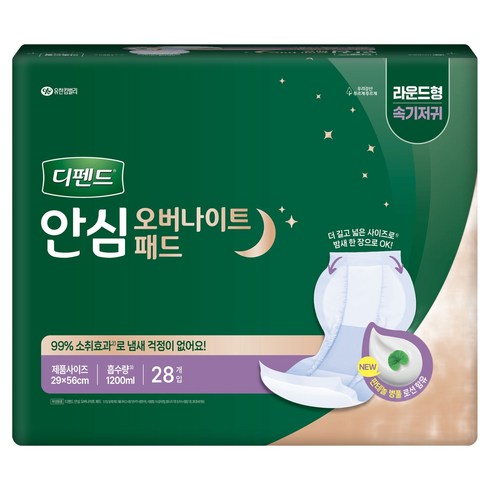 디펜드 남녀공용 안심 오버나이트 패드 성인기저귀, 28개입, 1개