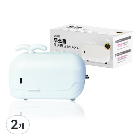 모비딕 무소음 2구 기포발생기 화이트 MO-X4, 2개