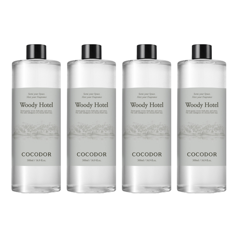 코코도르 디퓨저 리필, 우디호텔, 500ml, 4개
