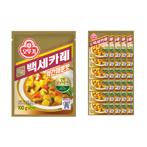 오뚜기 백세카레 약간매운맛, 100g, 40개