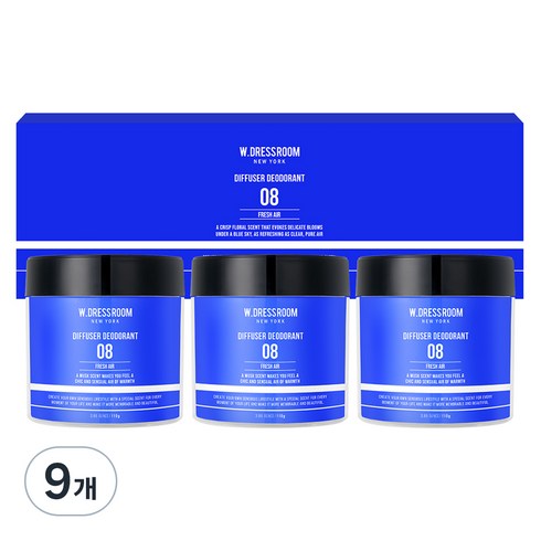 더블유드레스룸 퍼퓸 탈취제 본품 08프레시에어, 110g, 9개