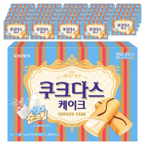 쿠크다스 케이크 과자, 77g, 25개