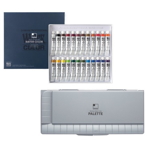 신한화구 전문가 수채화 물감 24p + 수채화 42칸 팔레트, 7.5ml