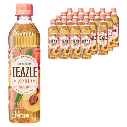 웅진 티즐 제로 피치우롱티, 500ml, 20개