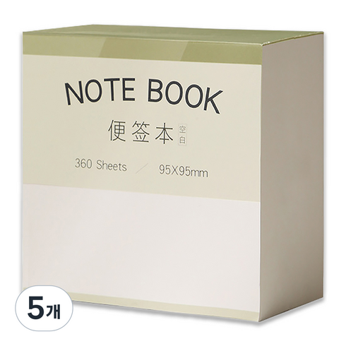 코히모 메모 패드 노트 메모지, 공백, 360매, 5개