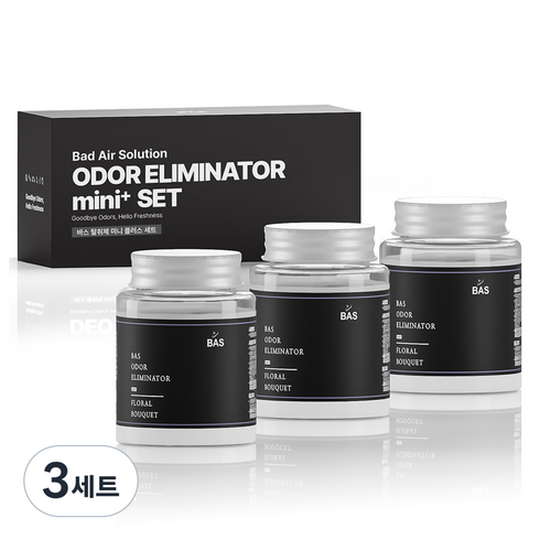 BAS 탈취제 미니 플러스 3p 플로럴부케향, 160g, 3세트
