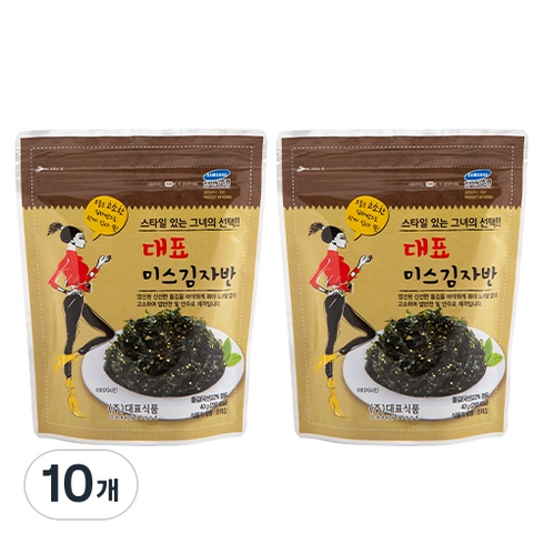 한아담식품 대표 미스 김자반, 40g, 10개