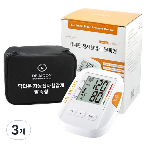 닥터문 자동전자 팔뚝형 혈압계, 3개, HL868EA-1