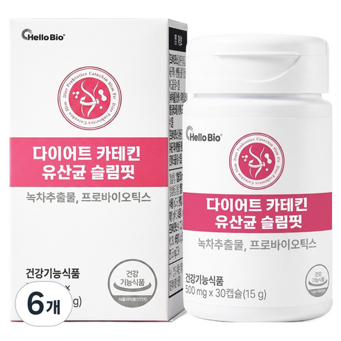 헬로바이오 다이어트 카테킨 유산균 슬림핏 15g, 6개, 30정