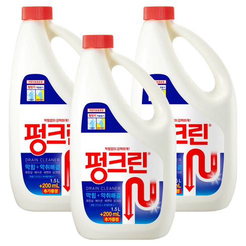 펑크린 배수구세정제, 1.7L, 3개