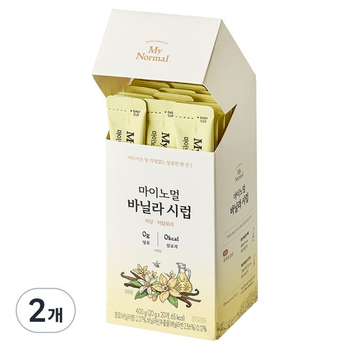 마이노멀 저당 저칼로리 Zero 바닐라 시럽 스틱 20p, 400g, 2개