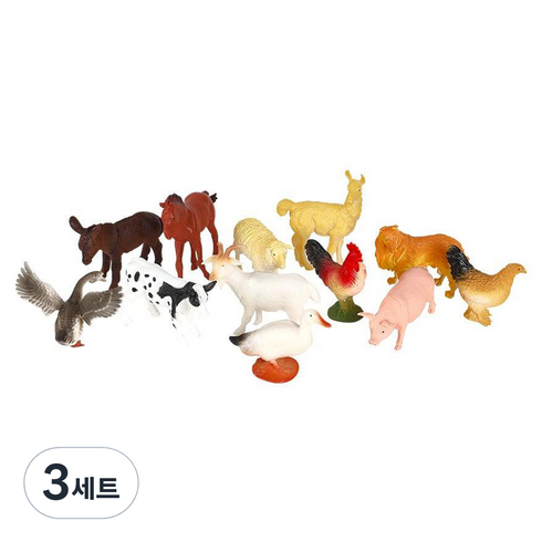 캐스비 네이처 동물 왕국 농장 피규어 세트, 3세트