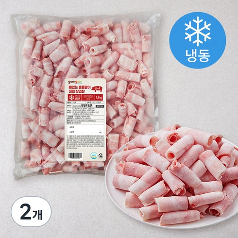 곰곰 뼈없는 돌돌말이 대패 삼겹살 (냉동), 1.5kg, 2개