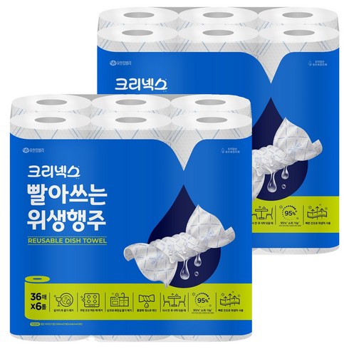 크리넥스 빨아쓰는 위생행주, 36매, 12개