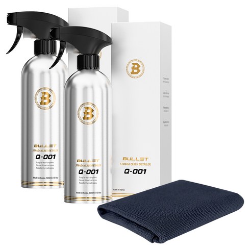 불렛 Q-001 스트라다 퀵 디테일러 물왁스 500ml 2p + 더클래스 다용도 타월 1p, 1세트