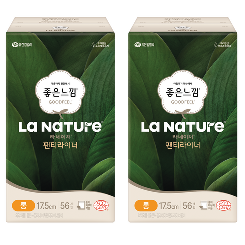 라네이처 팬티라이너, 롱, 56개입, 2개