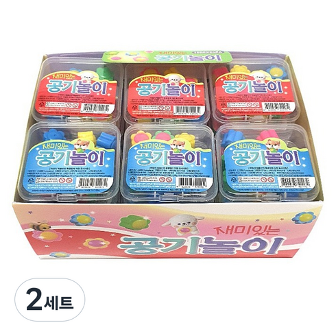 프랜즈 1000 재미있는 공기놀이 10개입 빨강 12p + 파랑 12p 세트, 2세트